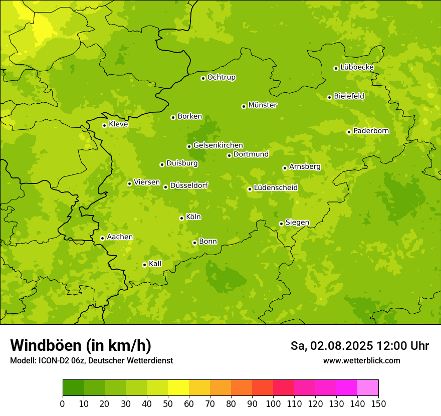 Modellkarten Windgeschwindigkeit