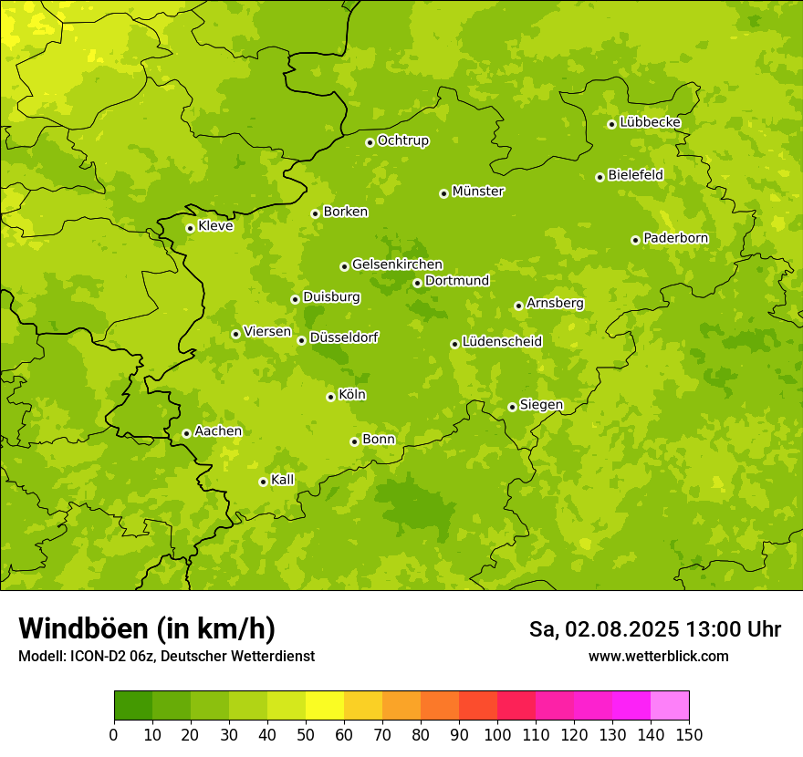 Modellkarten Windgeschwindigkeit