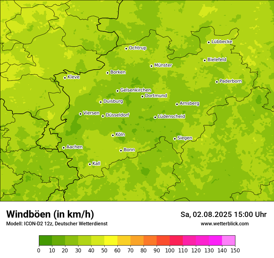 Modellkarten Windgeschwindigkeit
