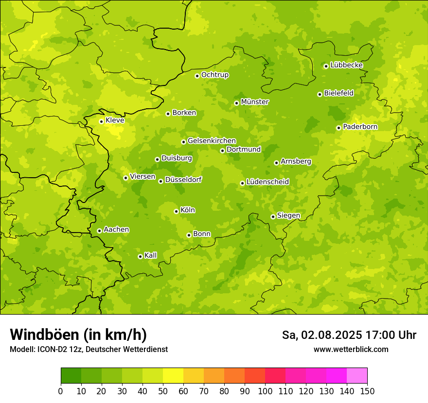 Modellkarten Windgeschwindigkeit