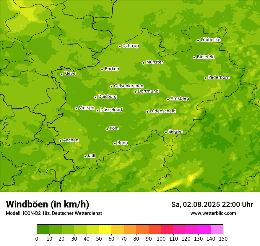 Modellkarten Windgeschwindigkeit