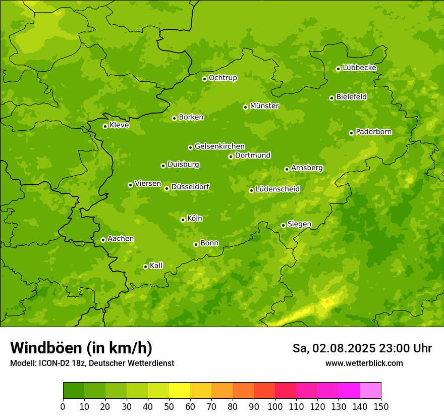 Modellkarten Windgeschwindigkeit