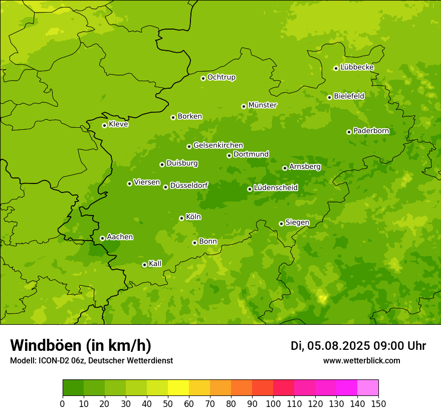 Modellkarten Windgeschwindigkeit