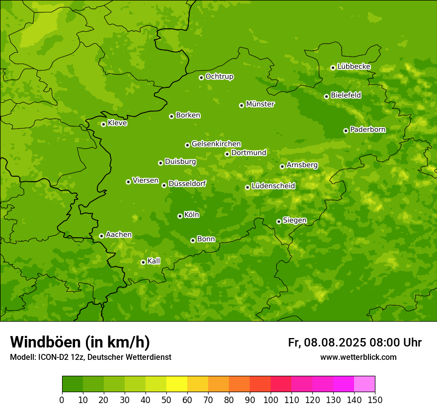 Modellkarten Windgeschwindigkeit