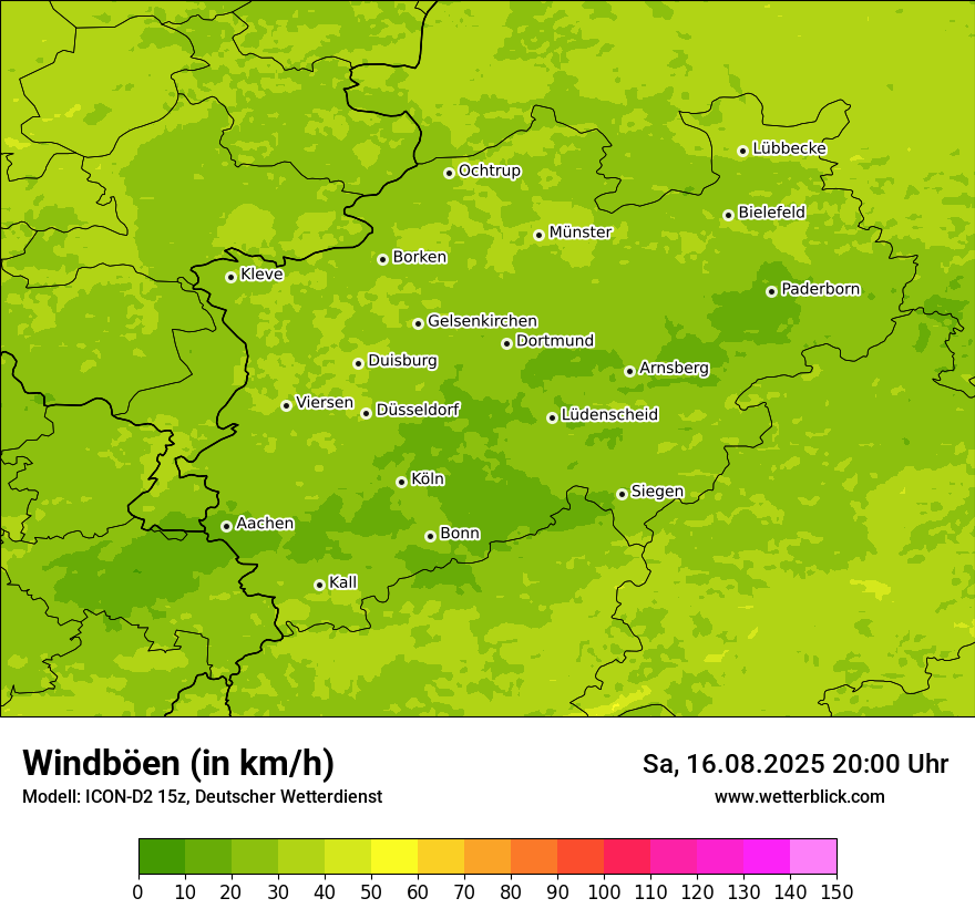 Modellkarten Windgeschwindigkeit