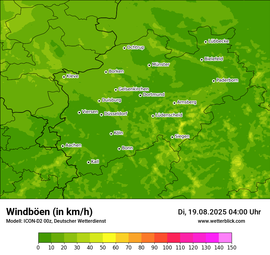 Modellkarten Windgeschwindigkeit