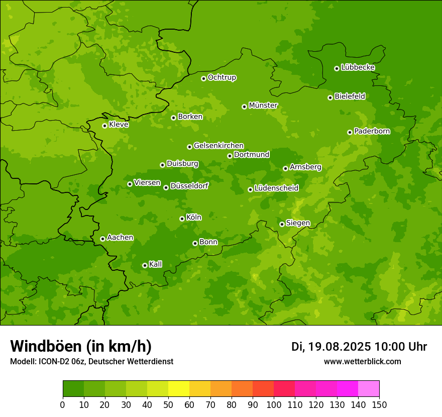 Modellkarten Windgeschwindigkeit