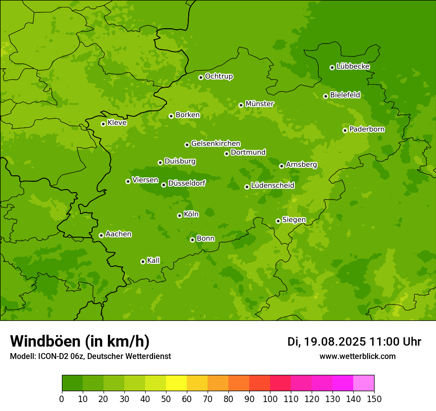 Modellkarten Windgeschwindigkeit