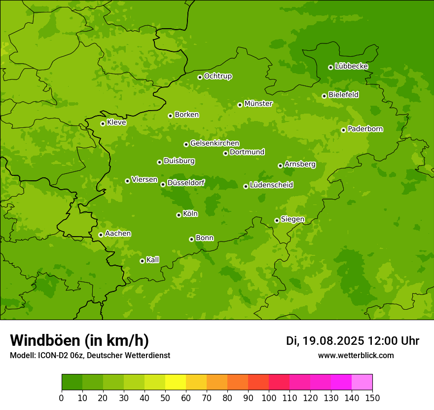 Modellkarten Windgeschwindigkeit
