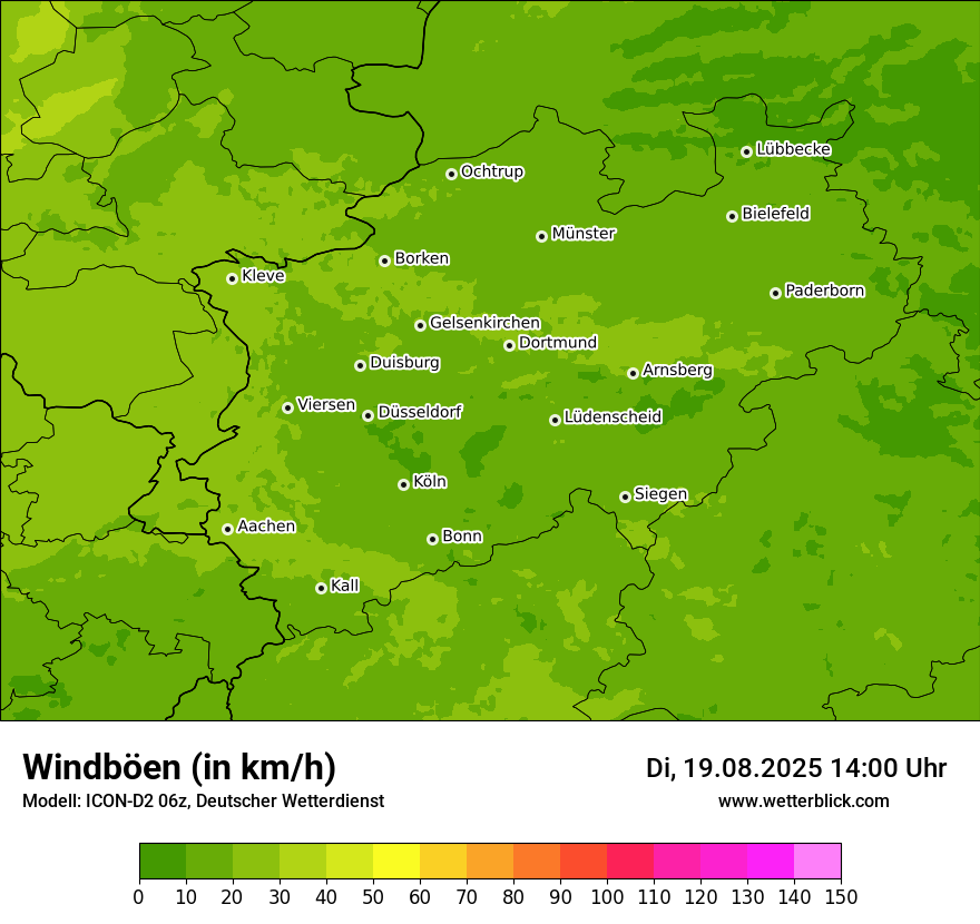 Modellkarten Windgeschwindigkeit
