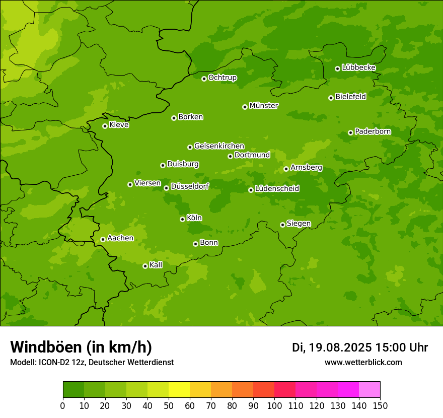Modellkarten Windgeschwindigkeit