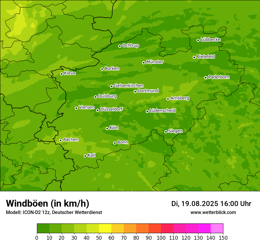 Modellkarten Windgeschwindigkeit