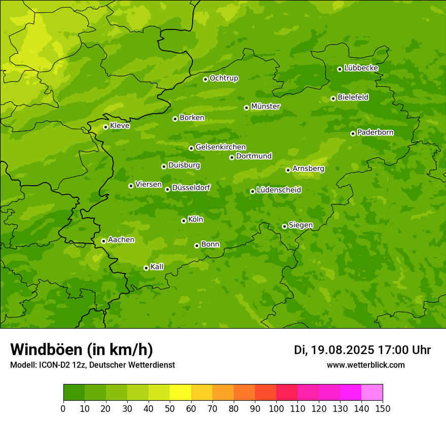 Modellkarten Windgeschwindigkeit