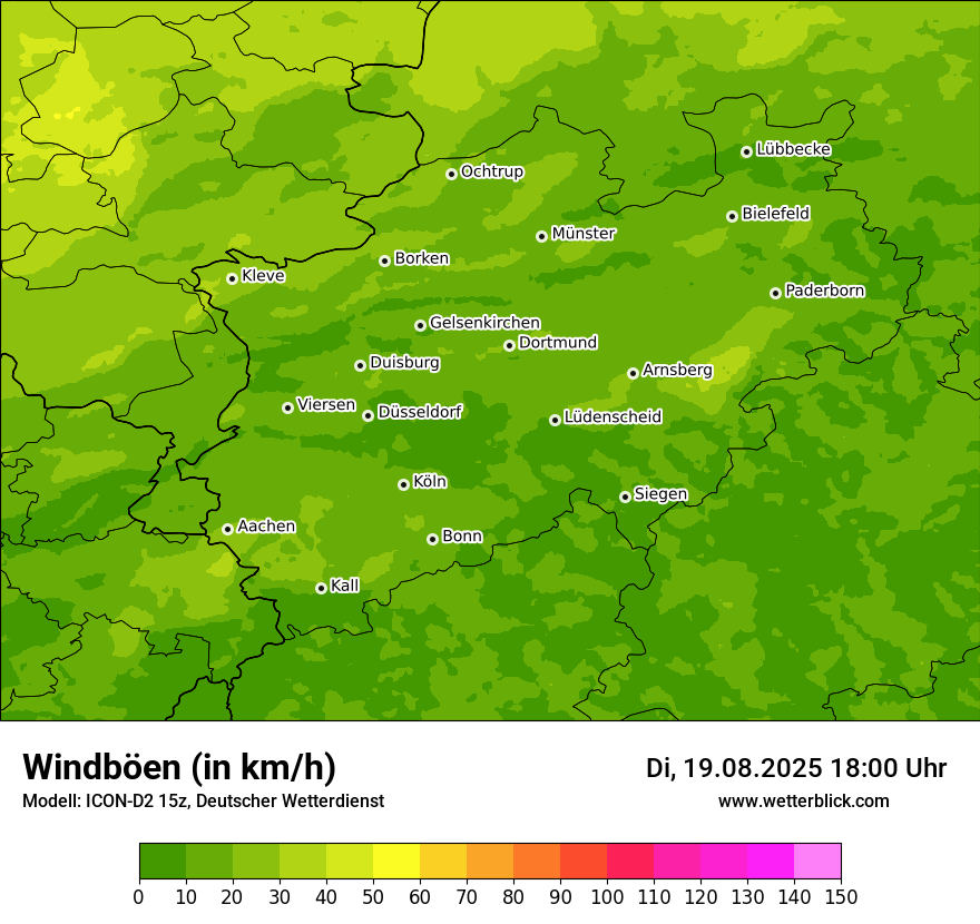 Modellkarten Windgeschwindigkeit