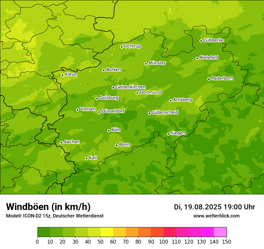Modellkarten Windgeschwindigkeit