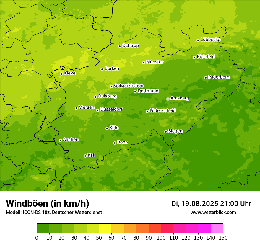 Modellkarten Windgeschwindigkeit