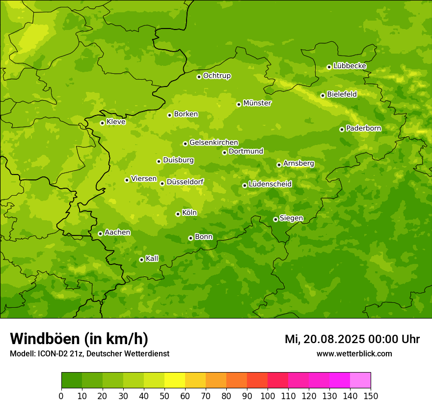 Modellkarten Windgeschwindigkeit
