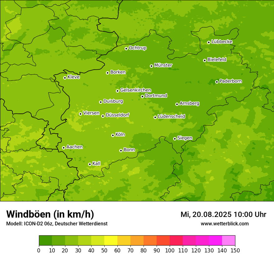 Modellkarten Windgeschwindigkeit