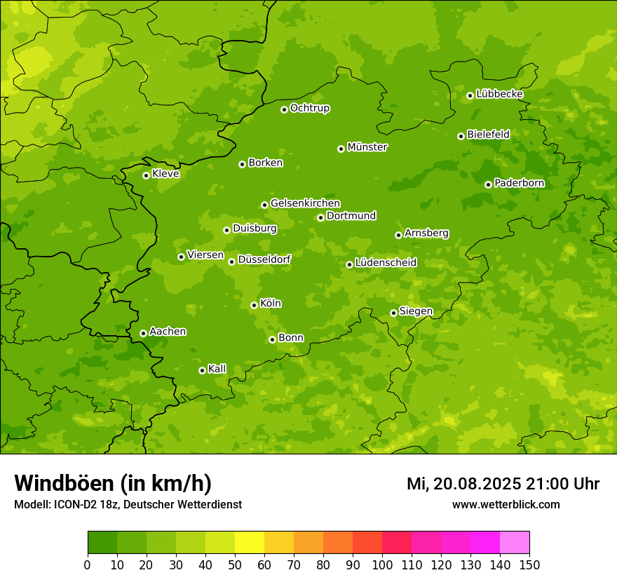 Modellkarten Windgeschwindigkeit