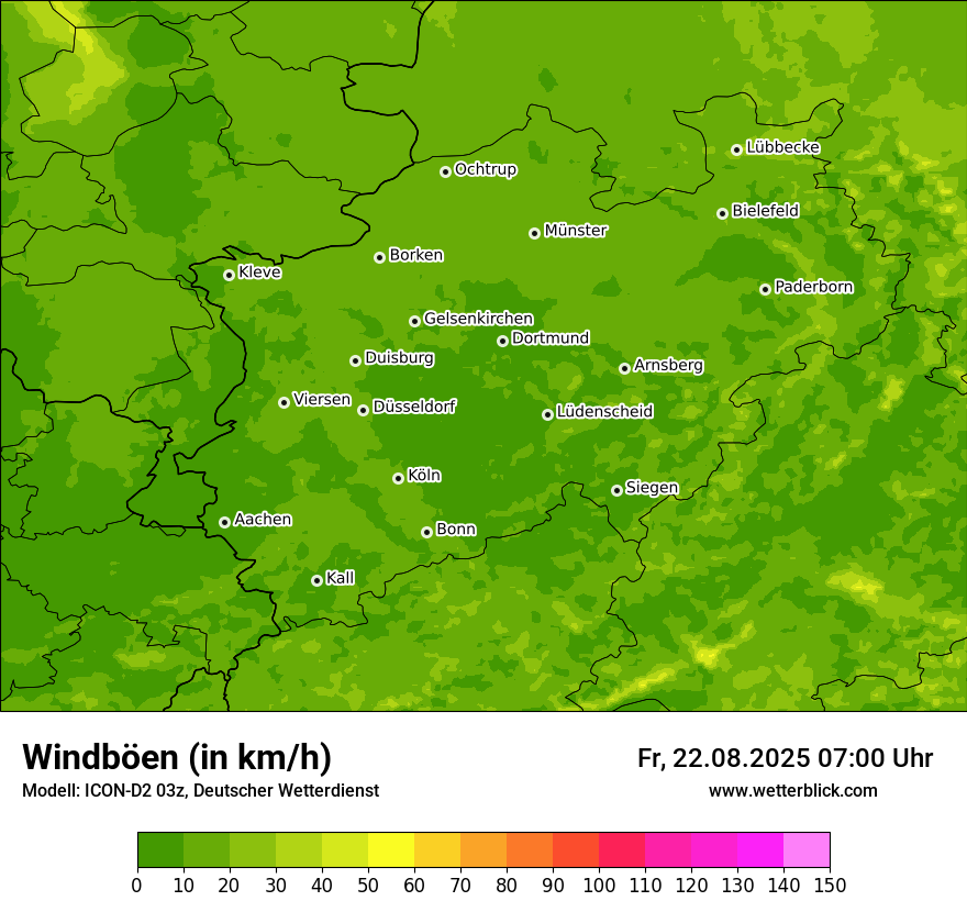 Modellkarten Windgeschwindigkeit