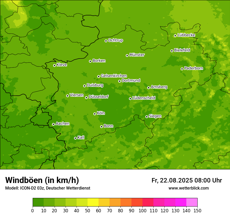 Modellkarten Windgeschwindigkeit