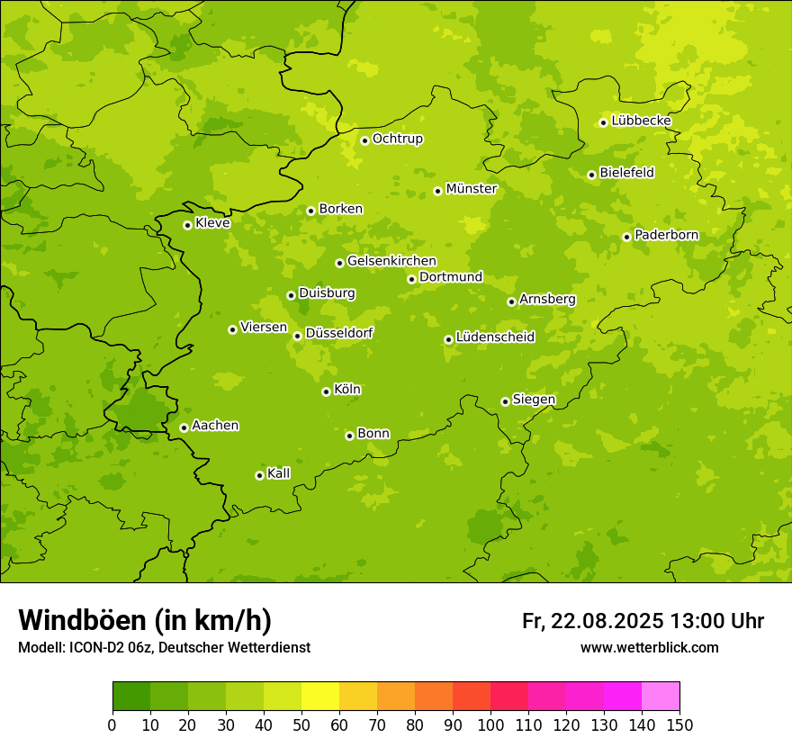 Modellkarten Windgeschwindigkeit