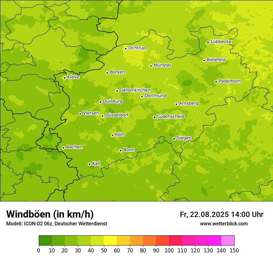 Modellkarten Windgeschwindigkeit