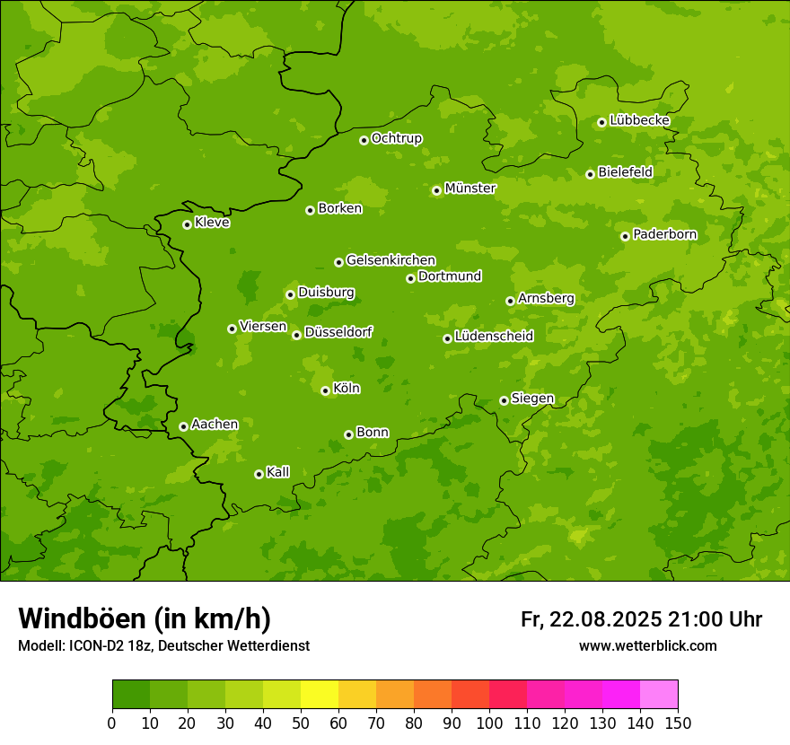 Modellkarten Windgeschwindigkeit