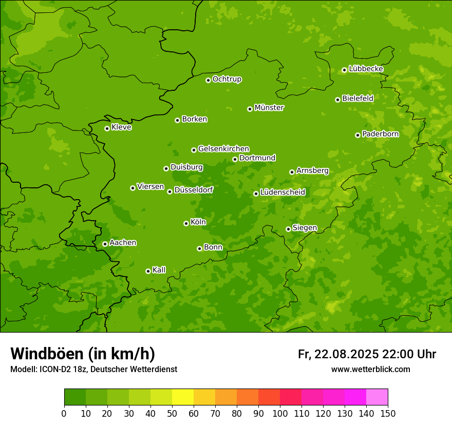 Modellkarten Windgeschwindigkeit