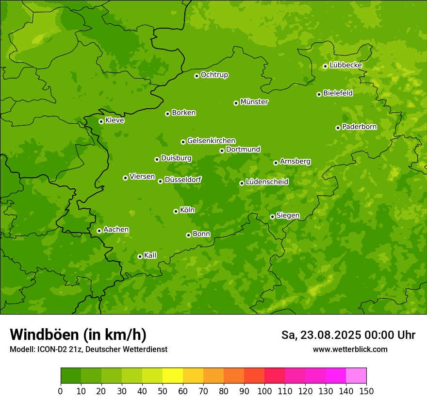 Modellkarten Windgeschwindigkeit