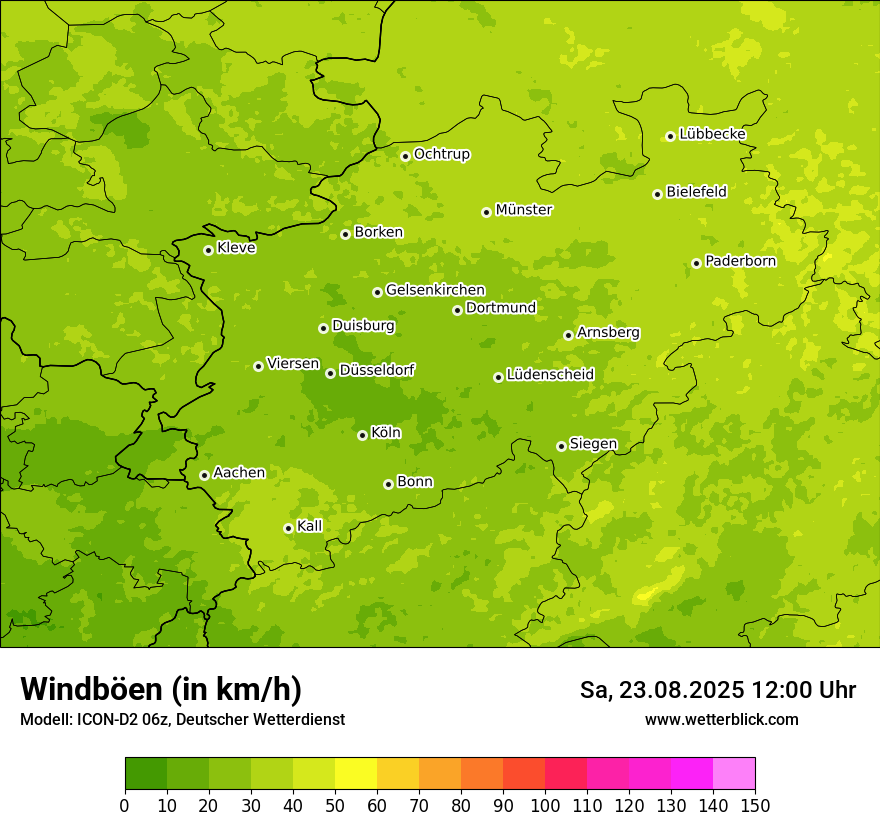 Modellkarten Windgeschwindigkeit
