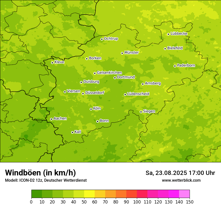 Modellkarten Windgeschwindigkeit