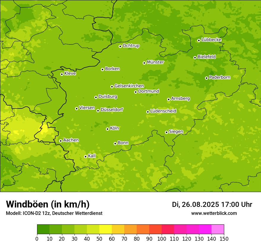 Modellkarten Windgeschwindigkeit