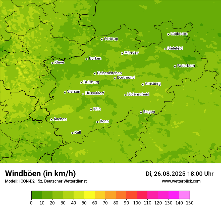 Modellkarten Windgeschwindigkeit