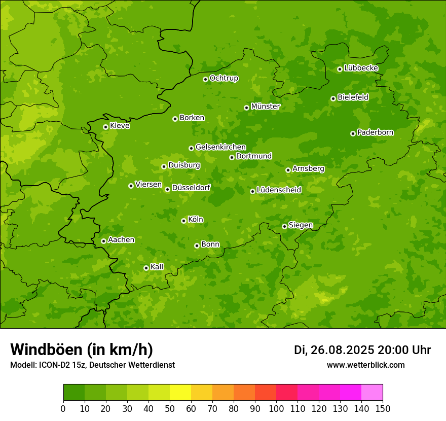Modellkarten Windgeschwindigkeit