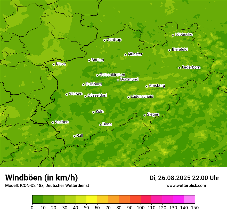 Modellkarten Windgeschwindigkeit