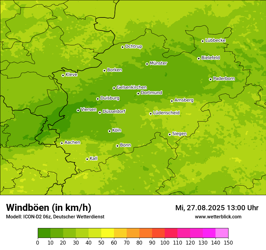 Modellkarten Windgeschwindigkeit