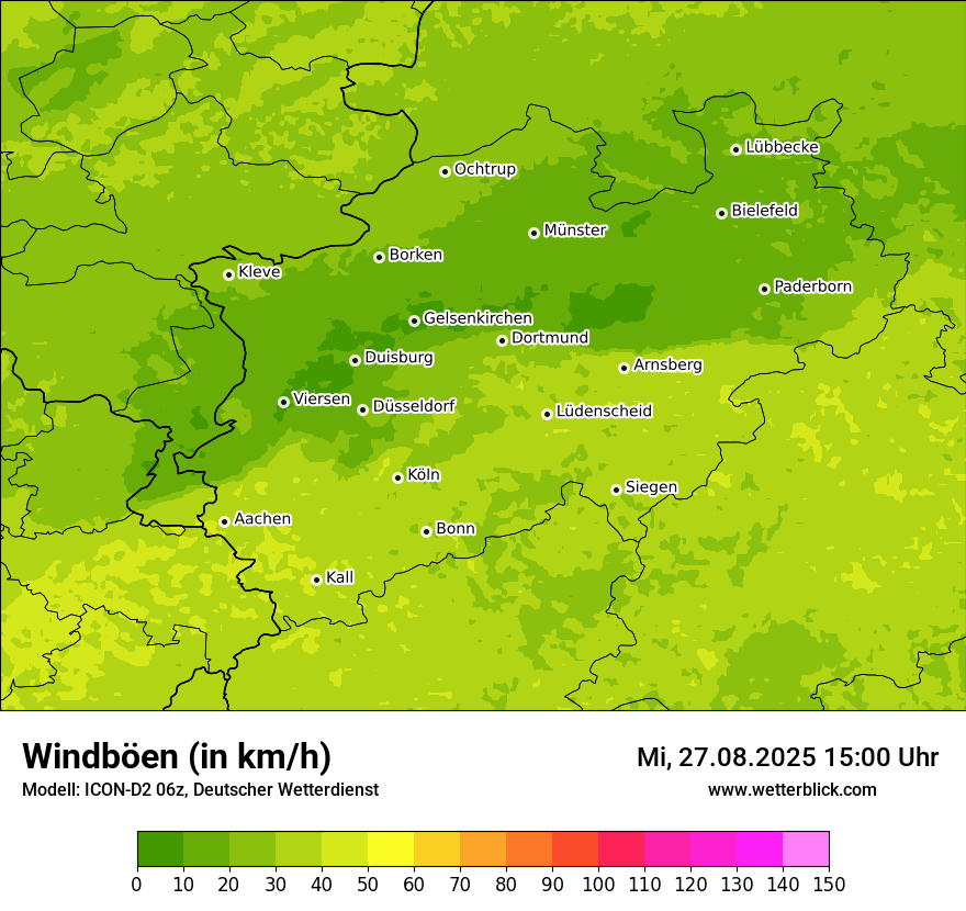 Modellkarten Windgeschwindigkeit