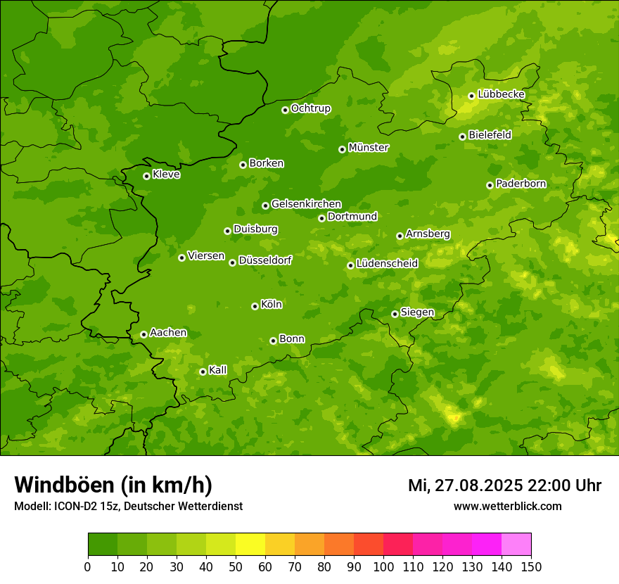 Modellkarten Windgeschwindigkeit