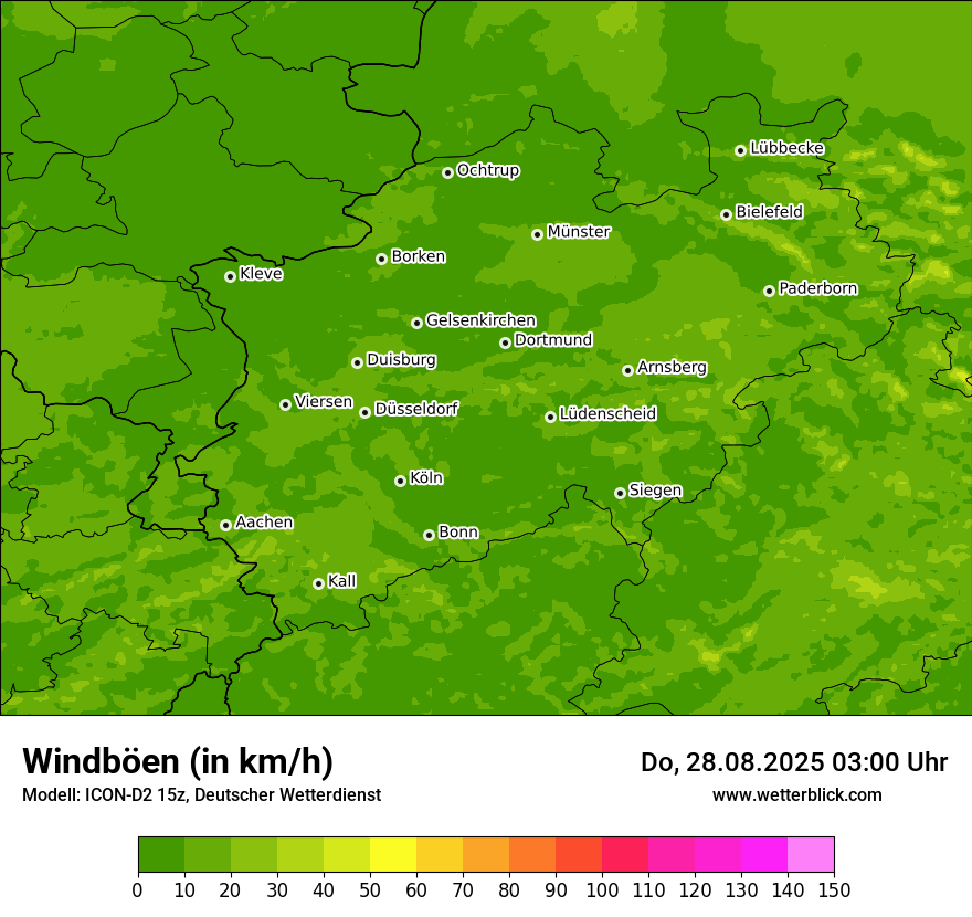 Modellkarten Windgeschwindigkeit