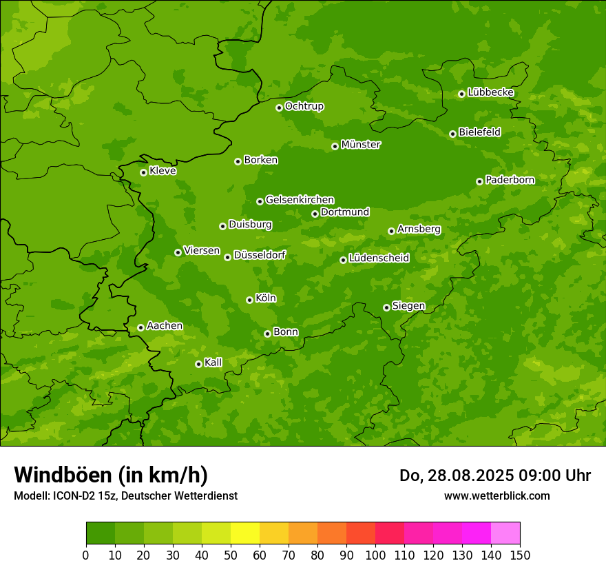 Modellkarten Windgeschwindigkeit