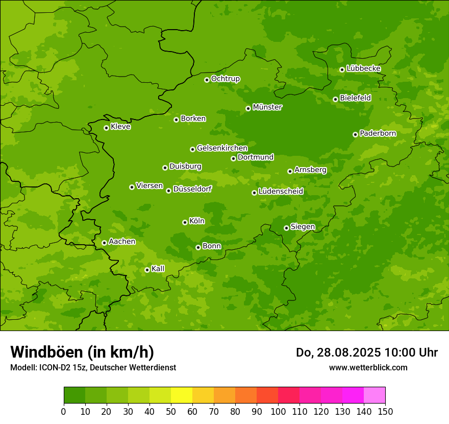 Modellkarten Windgeschwindigkeit