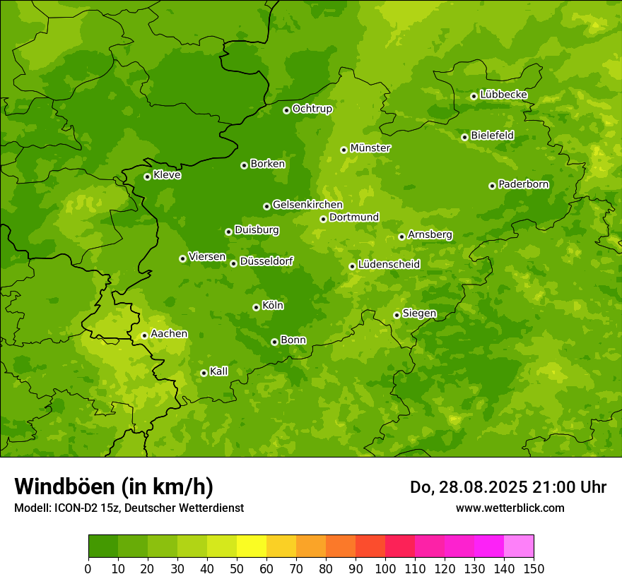 Modellkarten Windgeschwindigkeit