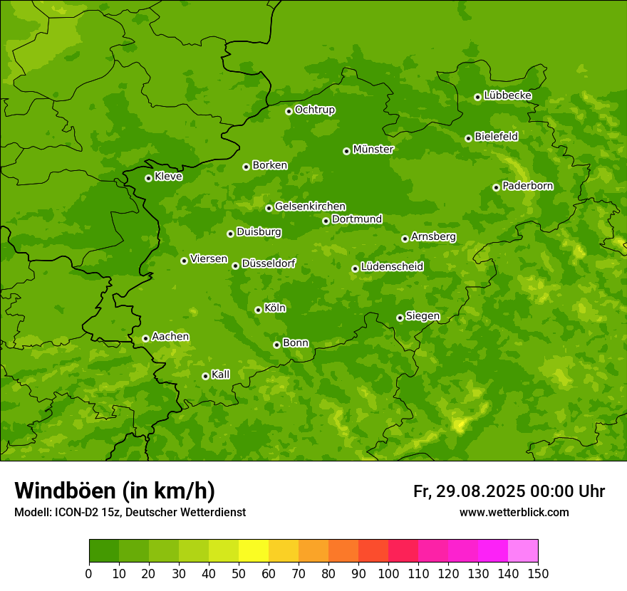 Modellkarten Windgeschwindigkeit