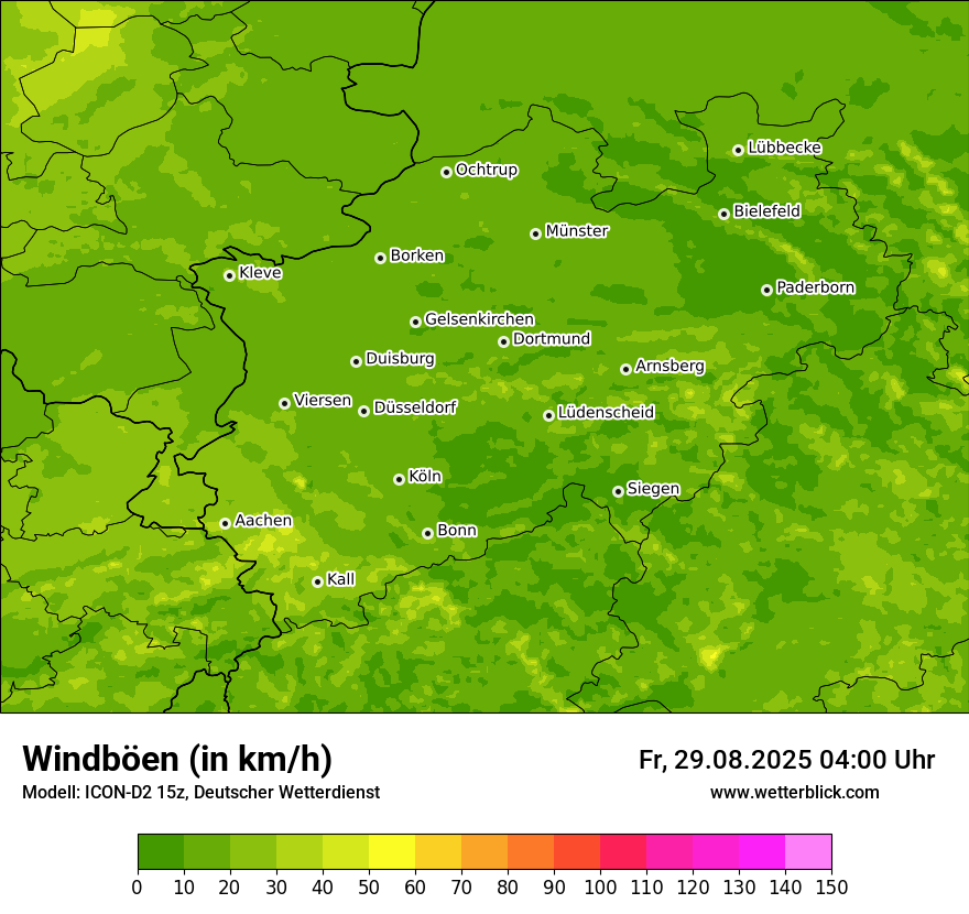 Modellkarten Windgeschwindigkeit