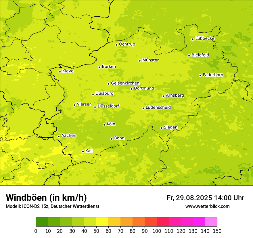 Modellkarten Windgeschwindigkeit