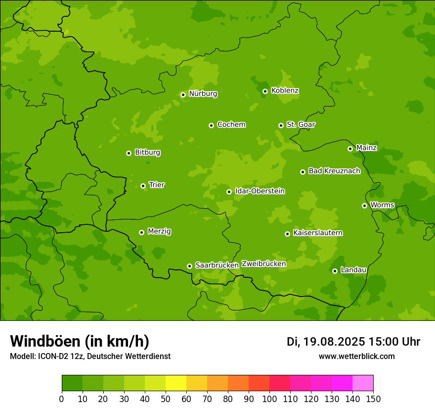 Modellkarten Windgeschwindigkeit