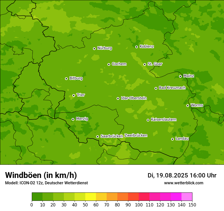 Modellkarten Windgeschwindigkeit