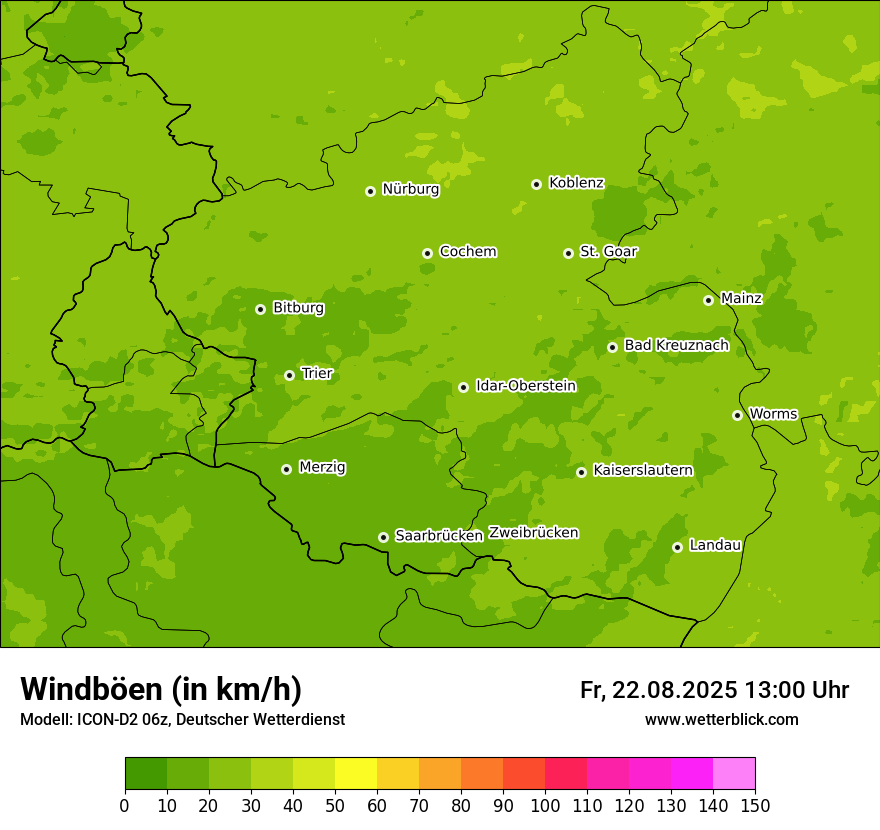 Modellkarten Windgeschwindigkeit