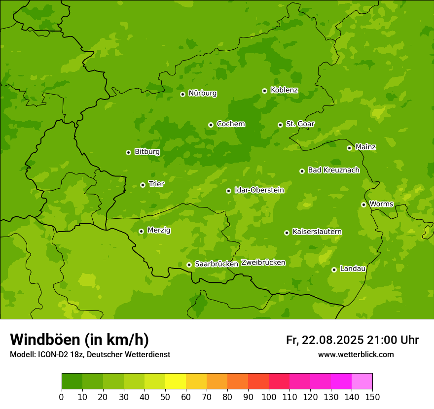 Modellkarten Windgeschwindigkeit